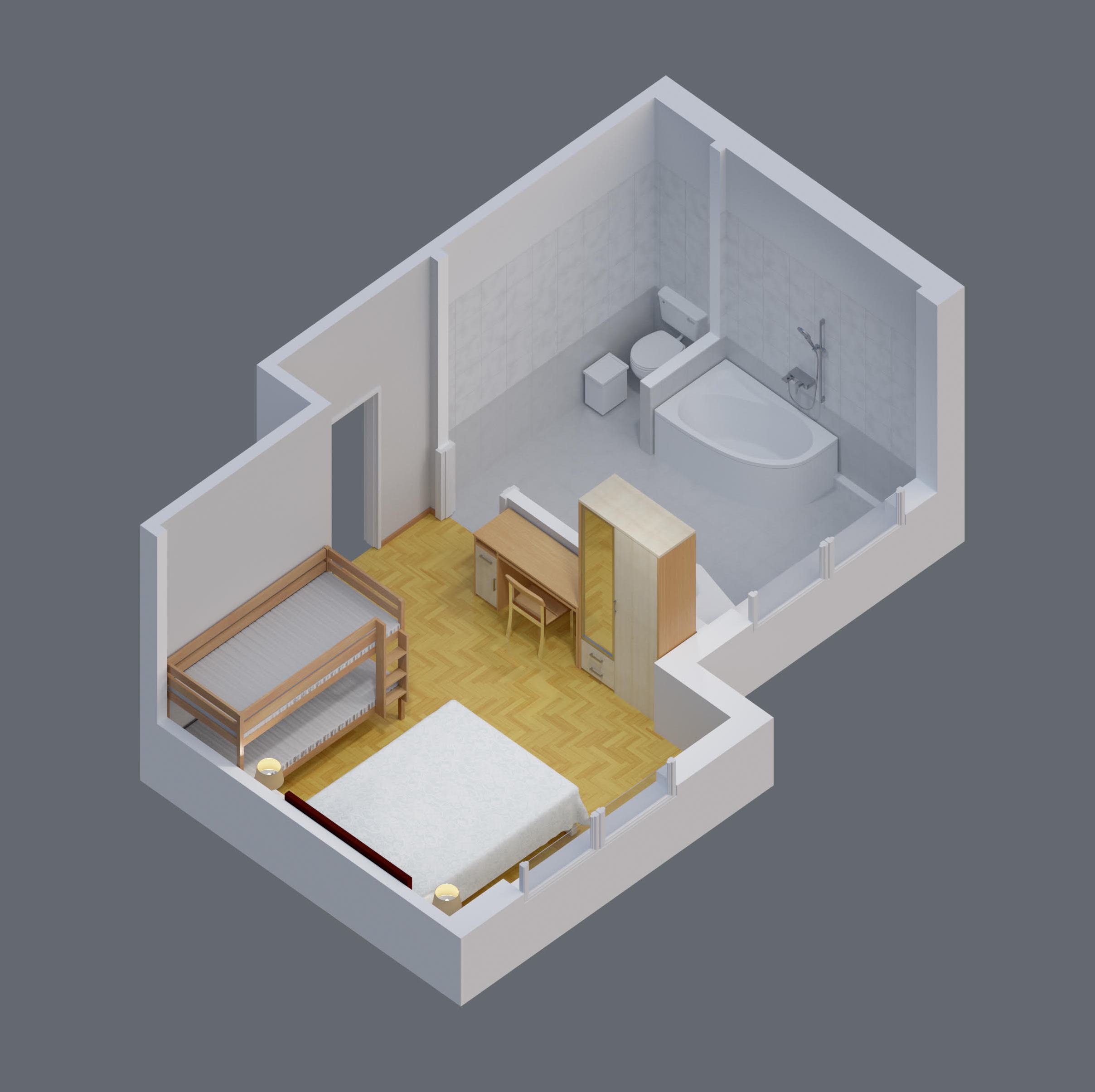 Room for 3 | Private bathroom & shared kitchen